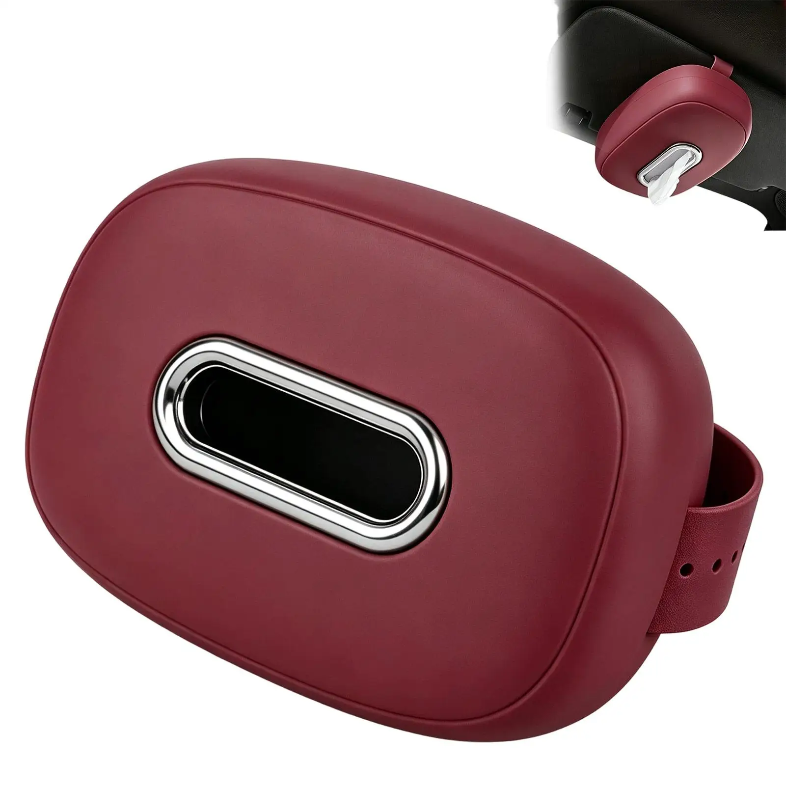 Car Tissue Box PU Leather Headrest Napkin Organizer Container Case Tissue Box Holder For Car For Automotive Truck RV Home
