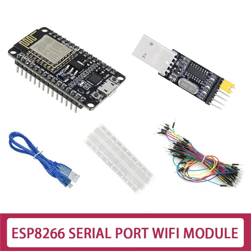 

ESP-12E ESP8266 CP2102 V3 WIFI Development Board+USB To Serial Port Module+Bread Board+65 Jumper+USB Cable