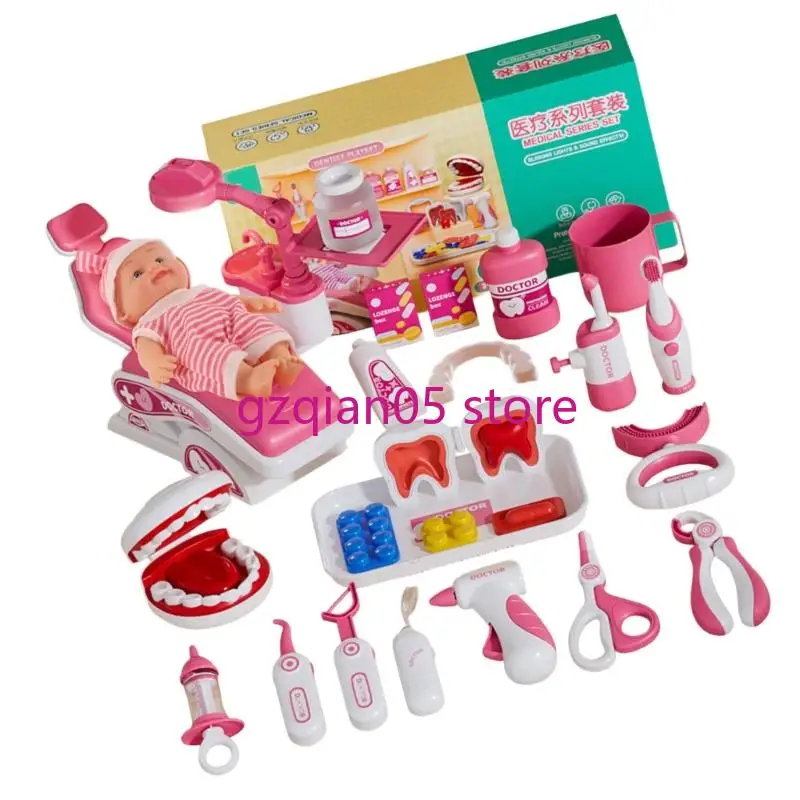 N7ME Children Zahnarztkits mit realistischen Tools und Zubehör für Rollenspiele und helfen bei der Entwicklung guter
