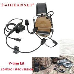 TCIHEADSET Tactical PTT U94 Y-Line Kit Tactical Headset Comtac II IPSC Headphone Microphone for Peltor Shooting Airsoft Earphone