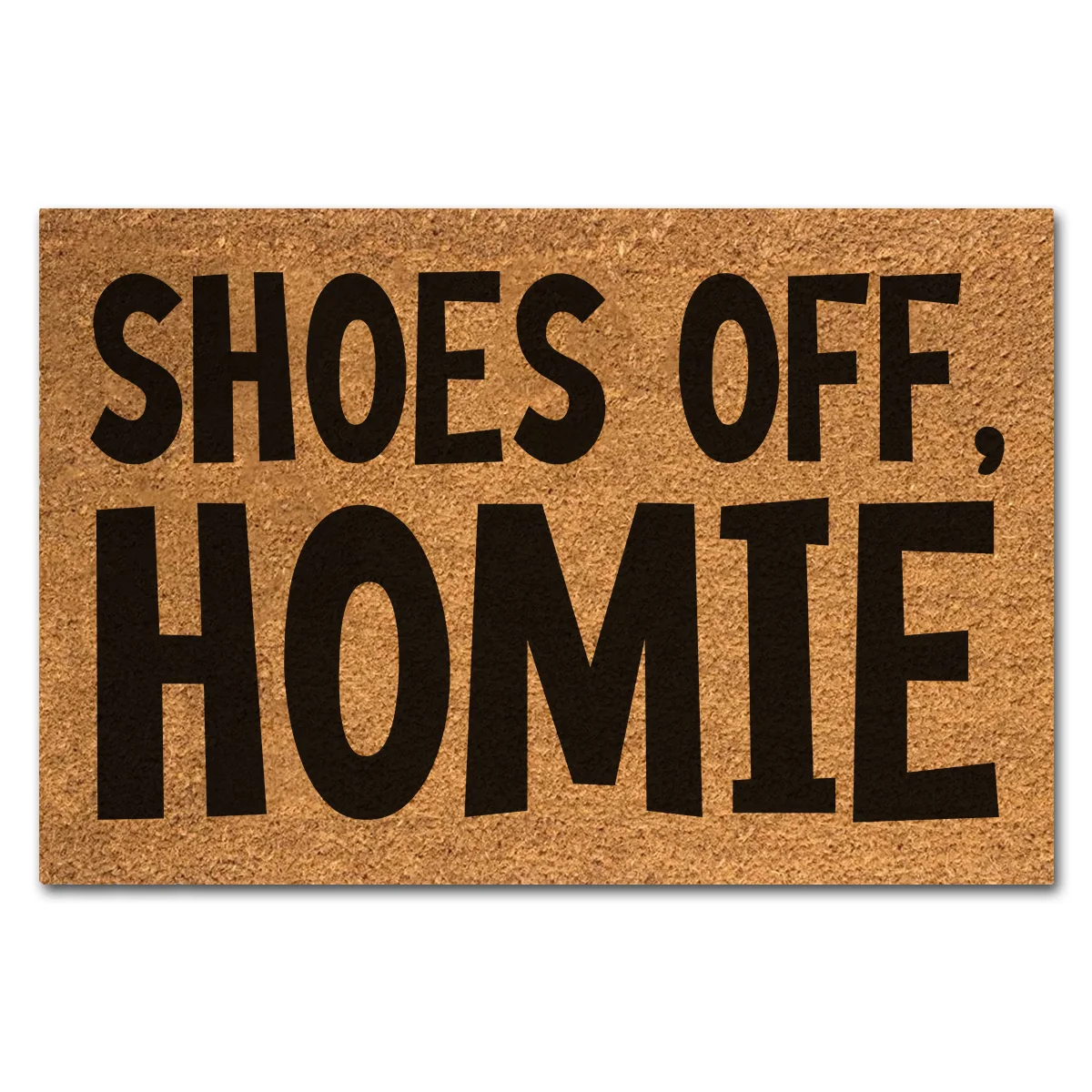 Funny Coir Doormat Shoes Off Homie Front Door Mat Entryway Outdoor Mat with Heavy Duty Front Porch Decor Welcome Mats