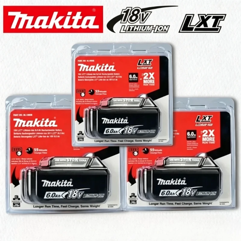 

100% Original Makita 18V Lithium Power Battery 6000mAh Stable Output Replacement BL1830 BL1850 BL1860