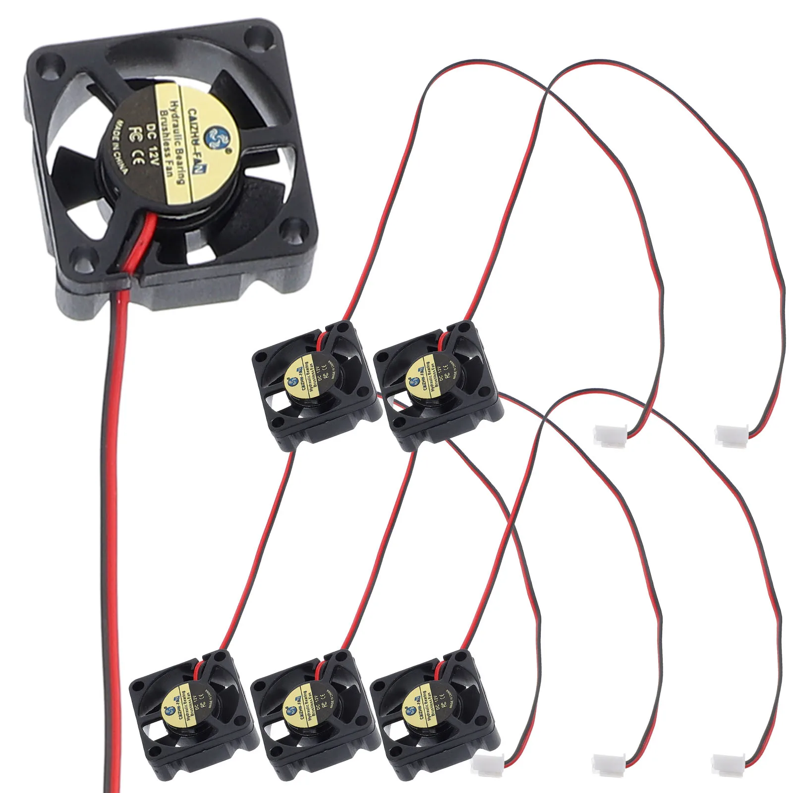 

6 Pcs Dc 12v Cooling Fan Mini Blower Projector Black Quite 3d Printer Accessory Large Airflow Hydraulic Bearings Dust Prevention