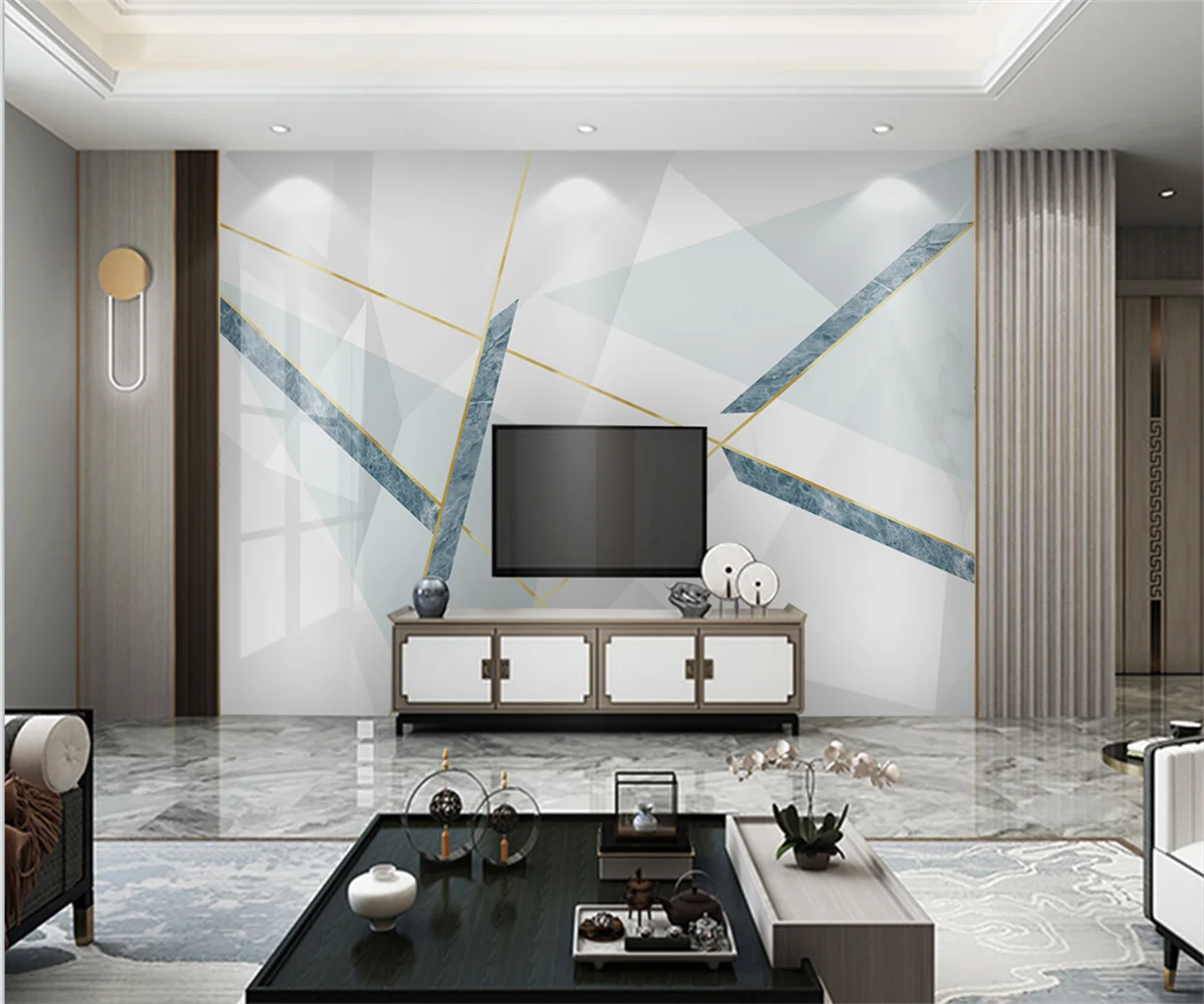 beibehang Customized new modern light luxury gray marble living room TV background wallpaper papel de parede papier peint