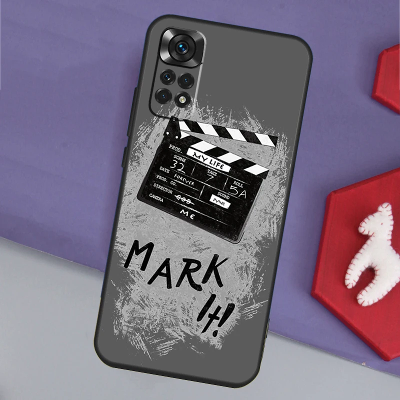 Film Movie maker Clapperboard Take Case For Xiaomi Redmi Note 8 9 10 11 12 Pro Note 12S 10S 11S 9S 8T Redmi 12C 9C 10C Cover