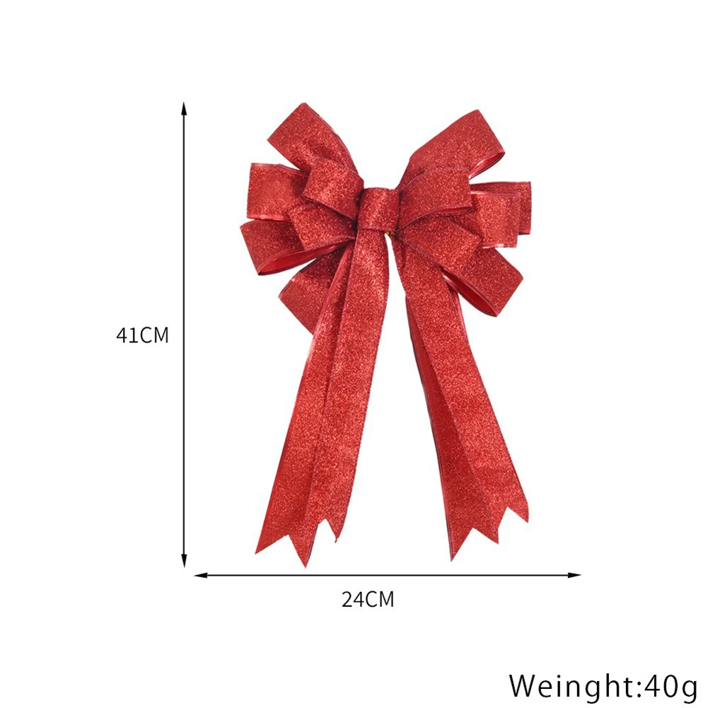 

Праздничное украшение в виде лука для топов и уличных дверей, предназначенное из ткани и золотой пыли с проводной лентой.