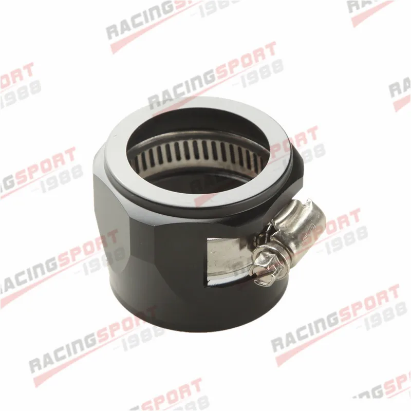 NSW  AN24 AN-24 HEX Finisher Fuel Hose Clamp Aluminum Adapter Black