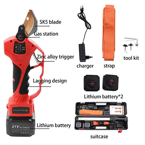 Cordless Pruning Shears, Electric Pruning Shears For Gardening Cordless Tree Pruner, 0.59-1.18inch Cut Electric Pruner, 2 PCS