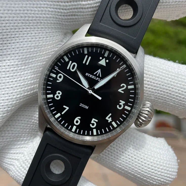 

STEELDIVE Мужские часы-пилот Спортивные 43 мм Кварцевые наручные часы 20ATM Водонепроницаемые BGW-9 Светящийся сапфир VH31 Sport