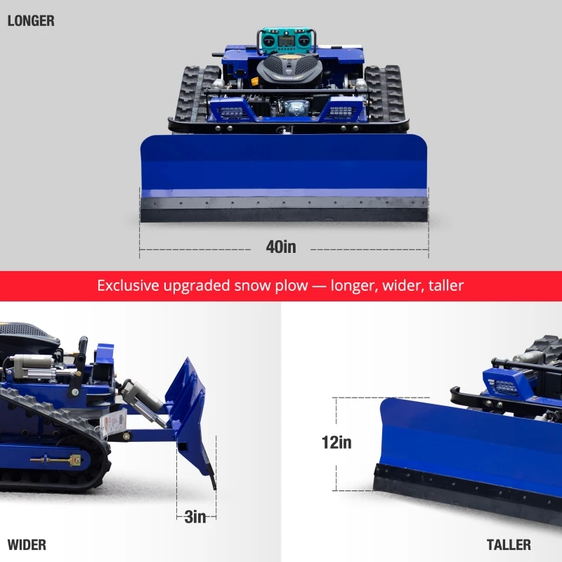 Customized RC Lawn Mower, Rechargeable Remote Control Grass Cutter with Snow Shovel, Safe and Durable, Perfect for Home Garden