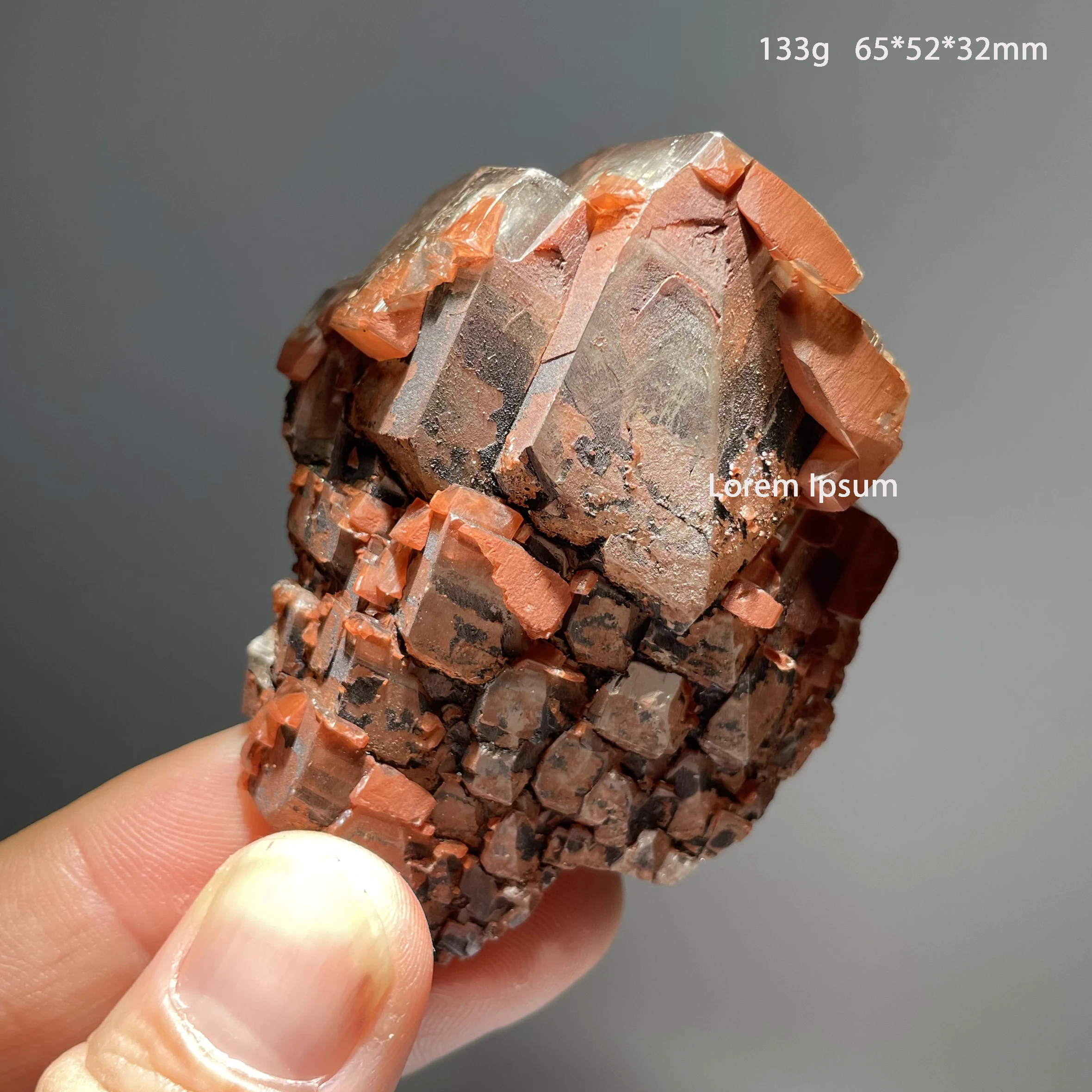 Red Calcite Crystal Quartz Natural Raw Stone Mineral Specimen Rock for Home Decoration Healing Gift