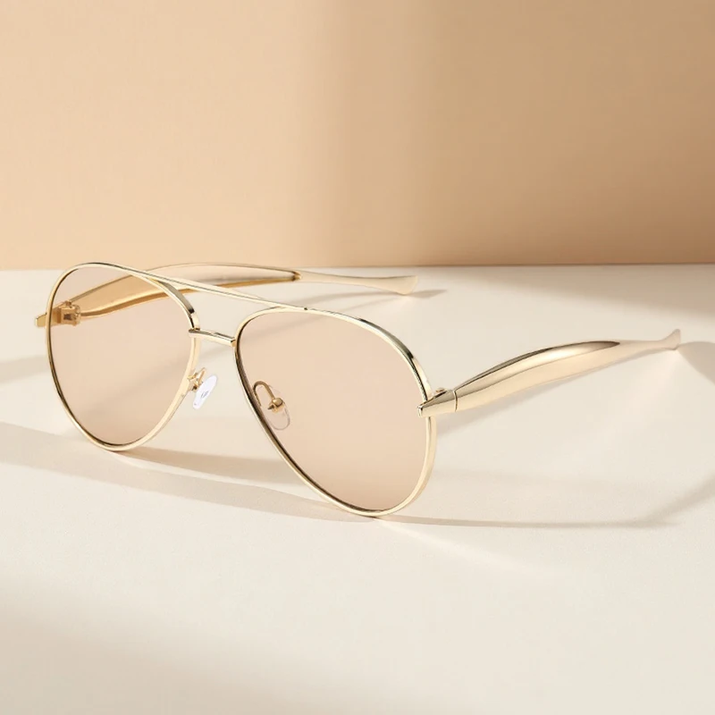 

Oversized Metal Pilot Women Sunglasses Classic Big Aviation Sun Glasses For Ladies Fashion Driving Travelling Shades UV400