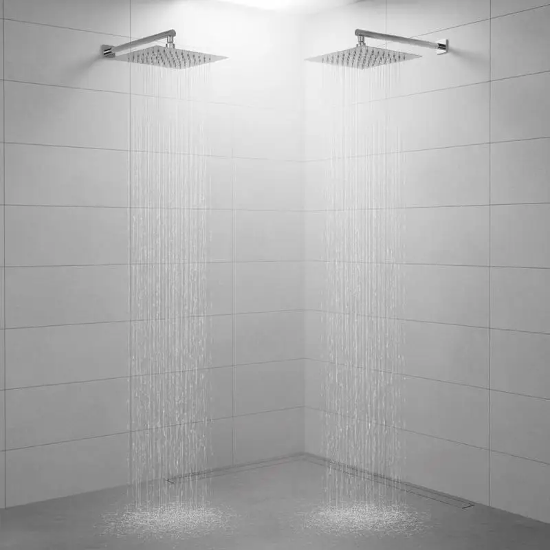 Pommeau de douche fixe en acier inoxydable 2 pièces 25x25 cm