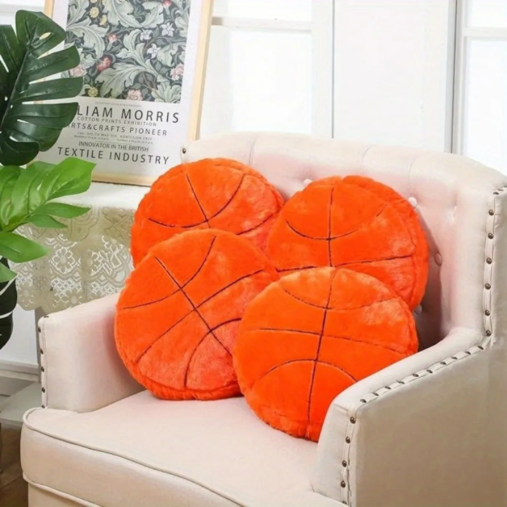 

1pcs Basketball Pillow Fluffy Soft Sports Theme Cushion Filling Pillow Suitable for Bedroom Decoration Christmas Gift