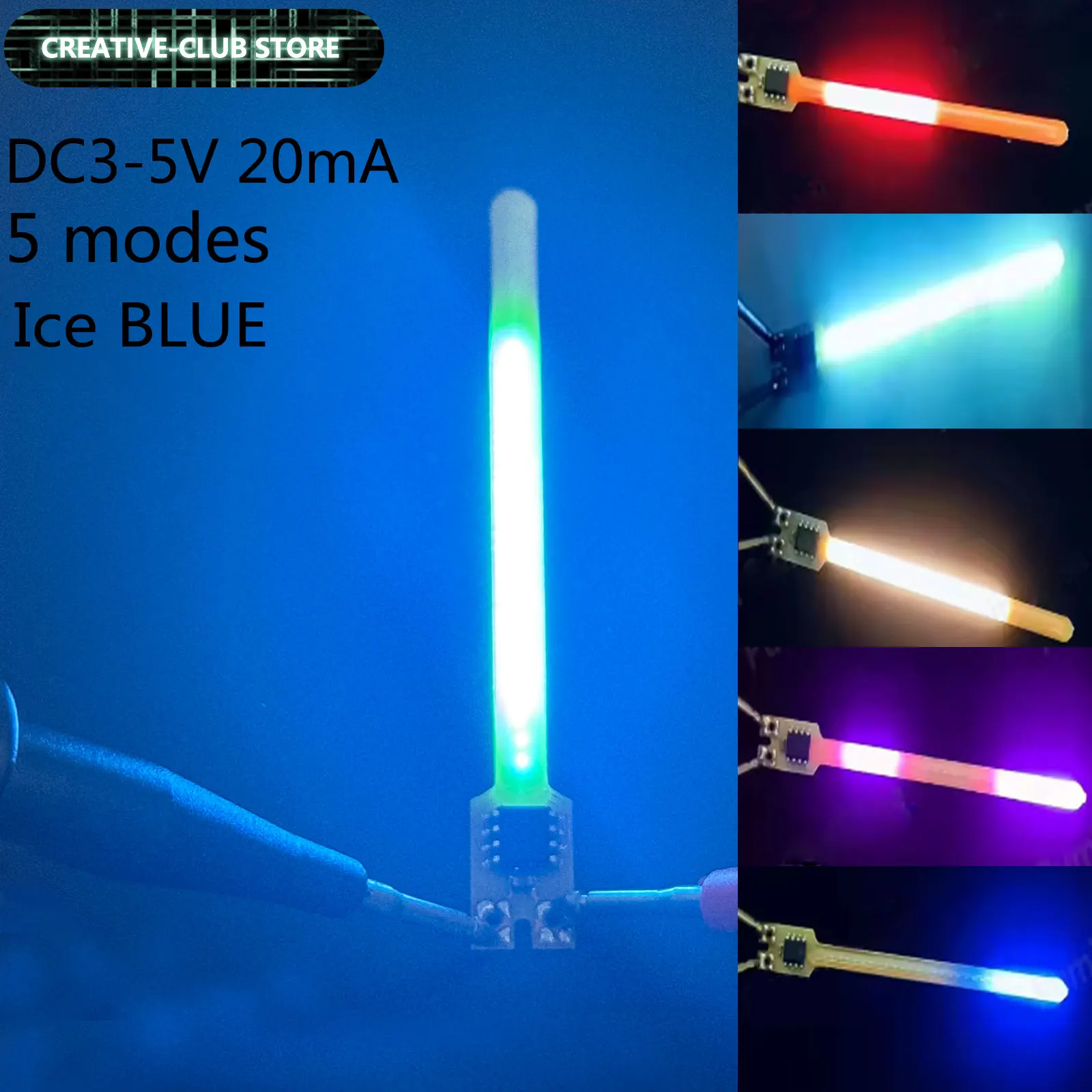 5pcs COB Meteor Shower Lights,DC3-5V 20mA 5 Modes, with Warm/Blue/Red/Green/Purple/Pink/White Atmosphere Lights DIY Accessories