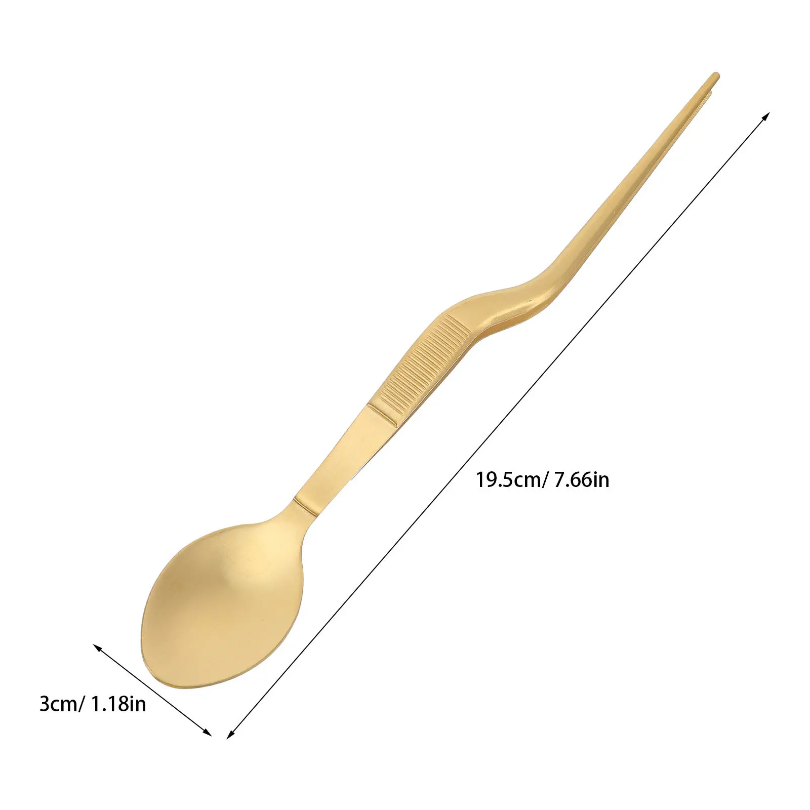 2 in 1 Stainless Steel Tasting Spoon Chef Spoon Tweezer for Cooking Buffet Plating Barbecue Banquet Grilling 2 in 1 Plating Tool