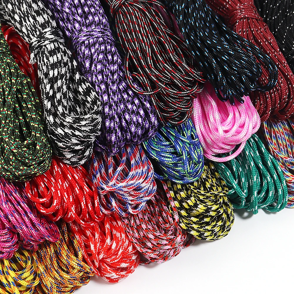 10Yards 2mm Color Multi-functional Hand-woven Rope for DIY Backpack Phone Lanyard Craft Climbing Camping Accessories Wholesale