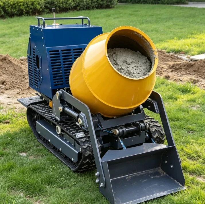 Hot Selling 4x4 Farm Transporter 500kg Garden Mini Dumper 500L Self Loading Track Mobile Cement Mixer Dumper