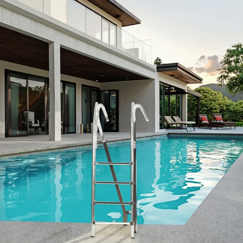 

Factory Direct Stainless Steel Pool Ladder Anti-Slip Underwater Escalators with Built-In Handrails for Swimming Pools