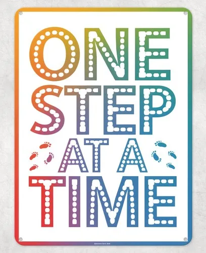 One Step at a Time Learn Metal Poster Wall Tin Sign School Teacher Gift Plaque --Tin Sign