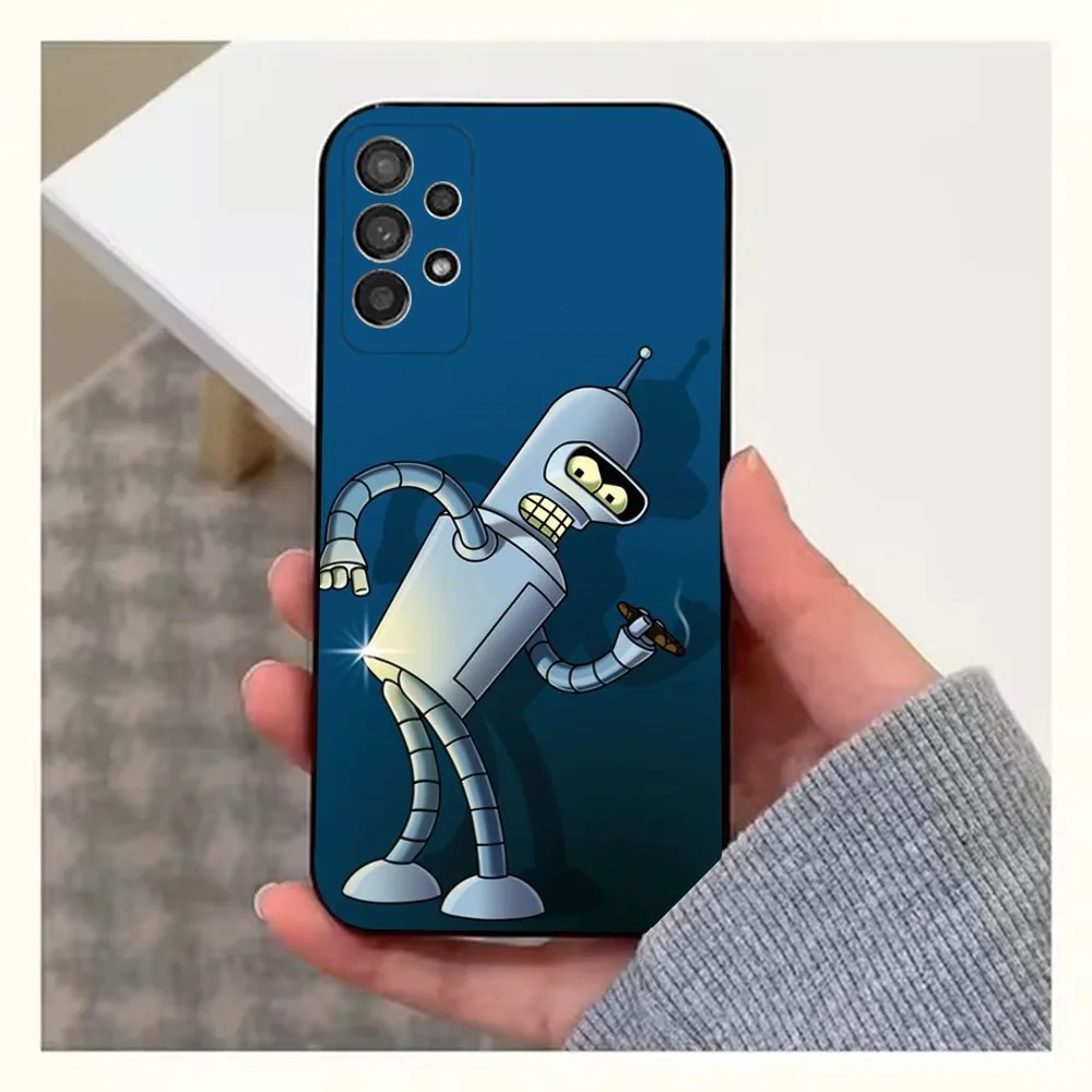 Anime F-Futuramas B-Benders Phone Case For Samsung S25,S24,S23,S22,S20,S21,S10,Ultra,Plus,Lite,FE,Soft Silicone Black Cover