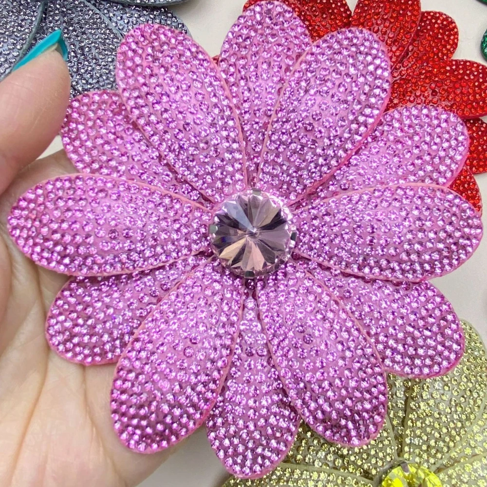 New Rhinestone Flower Brooch Pins for Women Applique Fabrics Corsage Wedding Party Badge Fashion Jewelry Accessories