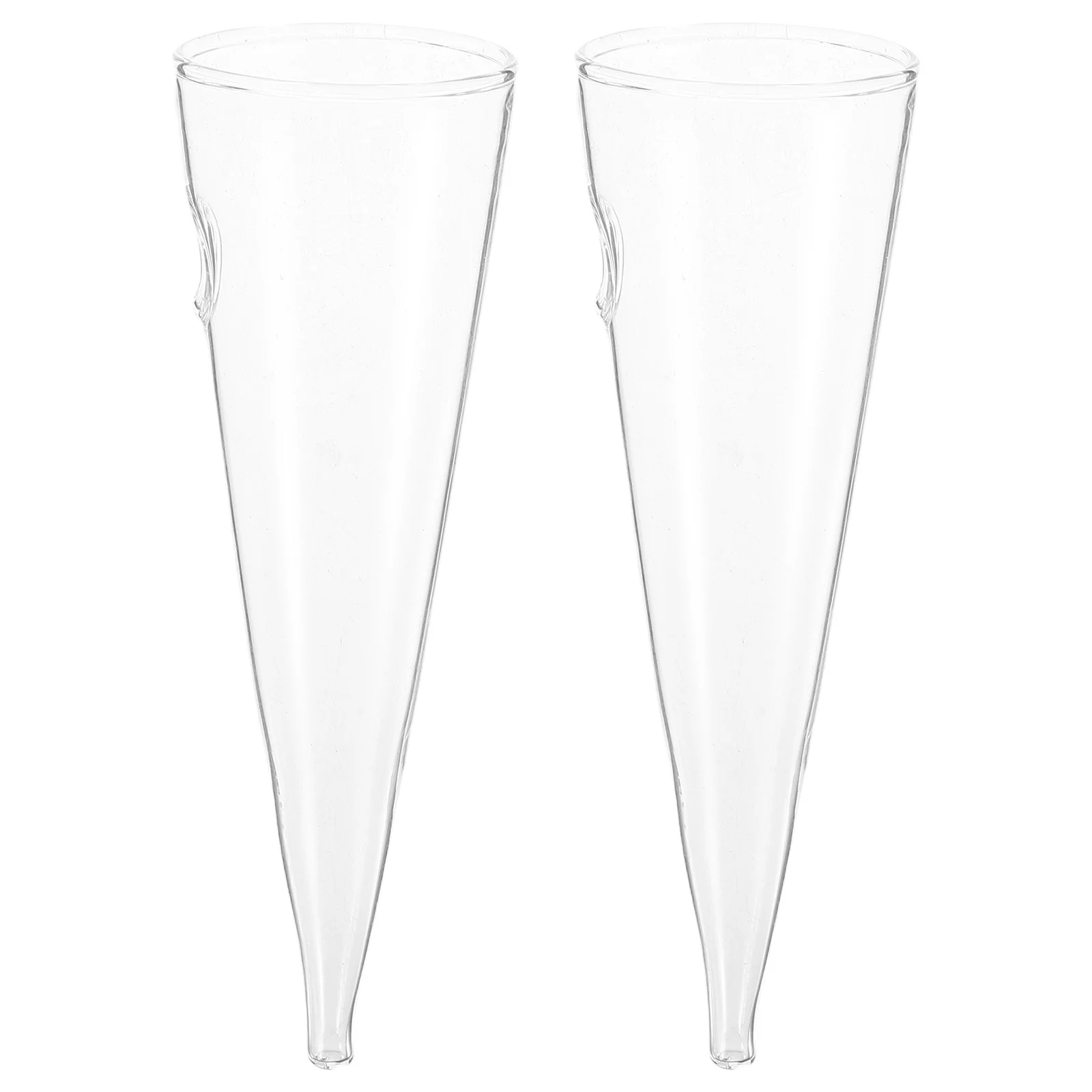 Набор из 2-х стеклянных кашпо для цветов в форме конуса, стиль северного дизайна