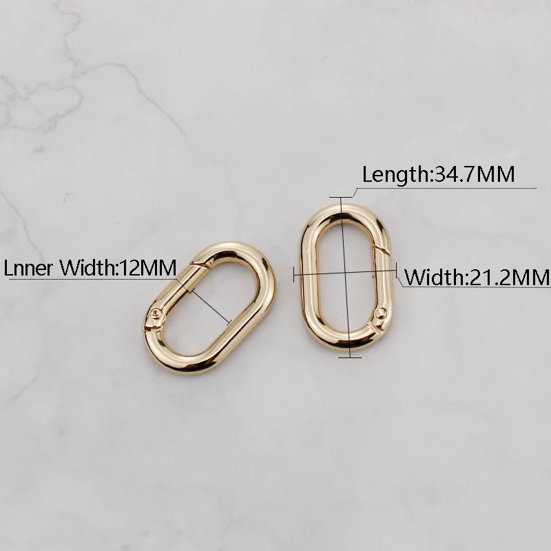 TINBERON Musim Semi Oval Cincin Terbuka Klip Gesper Kait Dapat Dibuka Keyring Tali Kulit Gesper Snap Gesper Klip Memicu DIY Aksesori