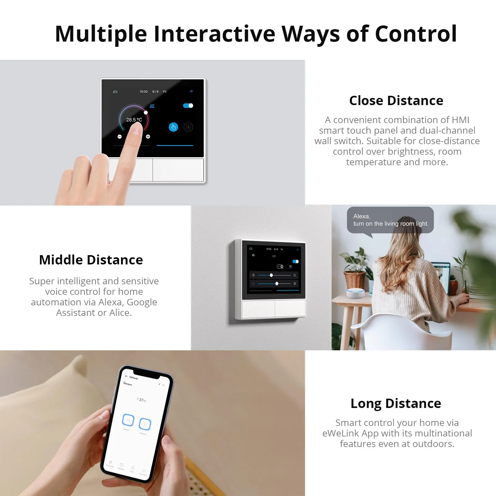 SONOFF NSPanel WiFi Smart Thermostat Smart Scene Wall Switch EU US Touch LCD Display All-in-one Control Home Remote Controller