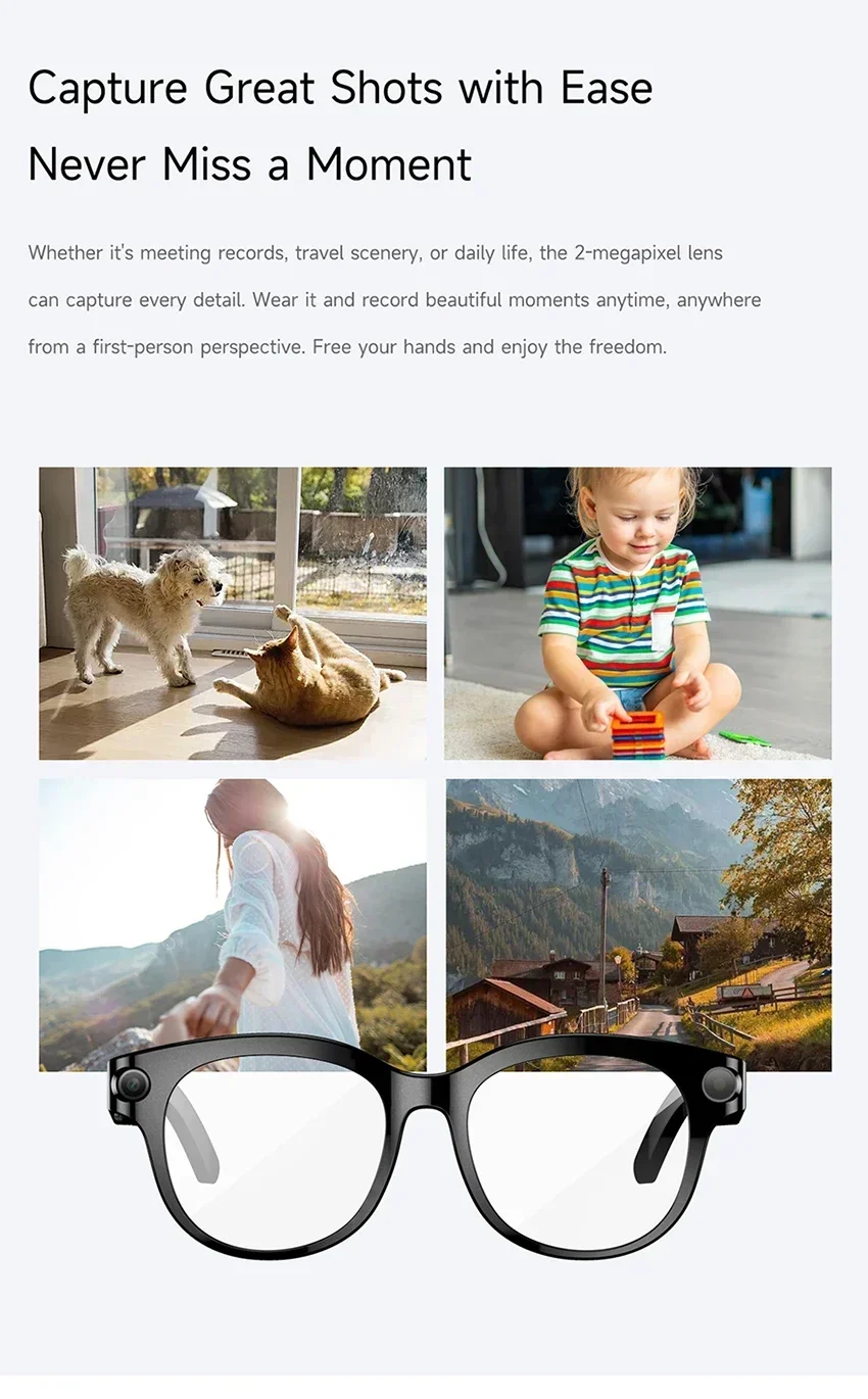 Lenovo ThinkPlus AI Smart-Brille mit Übersetzungsfunktion, Bluetooth, Sprachaufzeichnung, Musikwiedergabe – intelligente Sonnenbrille für Damen und Herren. – Detail 6