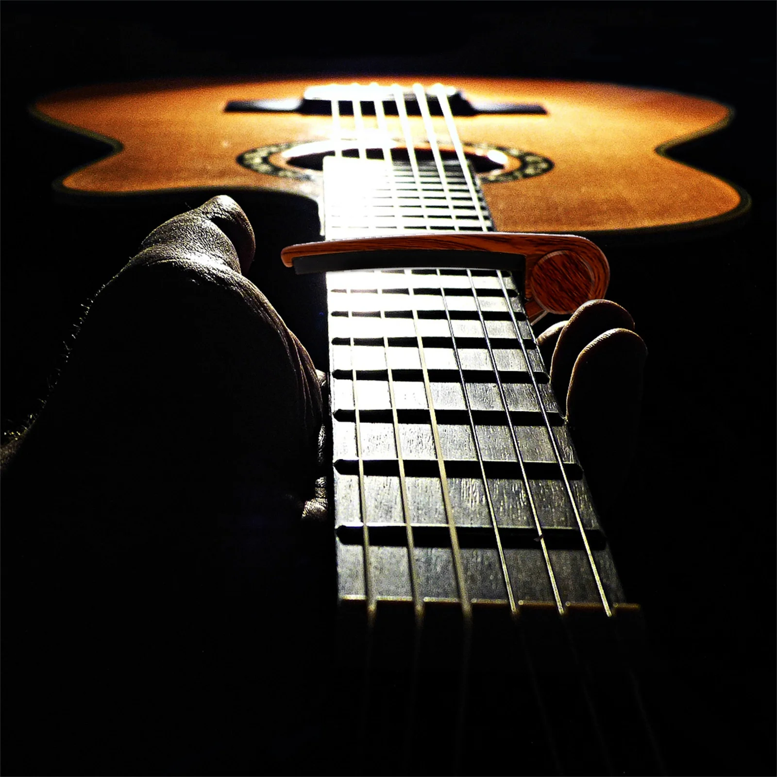 

Acoustic Wood Grain Clip Musical Instrument Accessories Electric Guitar Key Trigger Capo