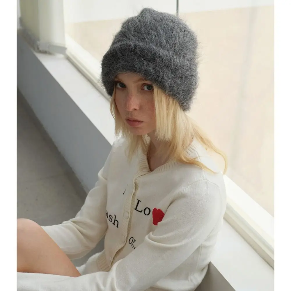 

Модные зимние теплые шапки из шерсти альпаки, утолщенная морозостойкая пушистая вязаная шапка, снежный чепчик, женские аксессуары