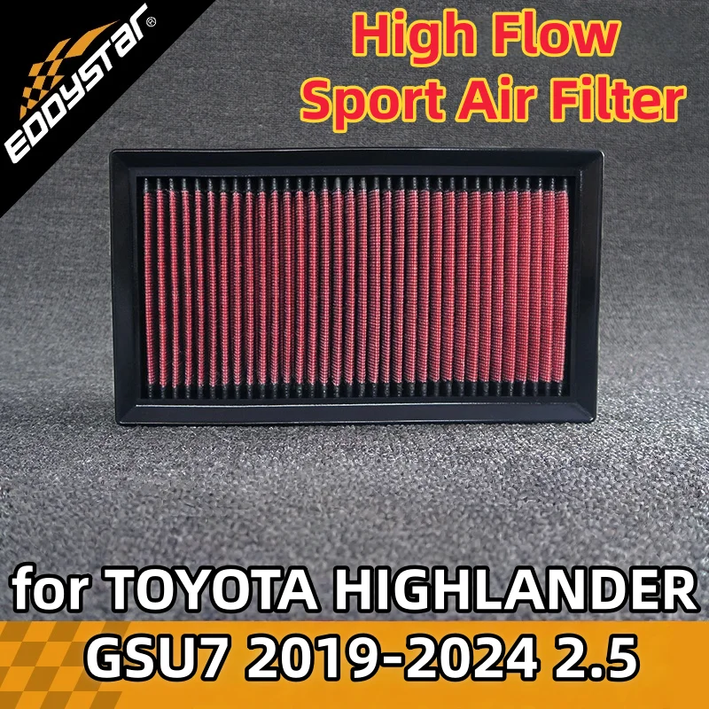 

High Flow Sport Air Filter for TOYOTA HIGHLANDER GSU7 2019-2024 2.5 Hybrid AWD AXUH78 Washable Racing Intake Filters