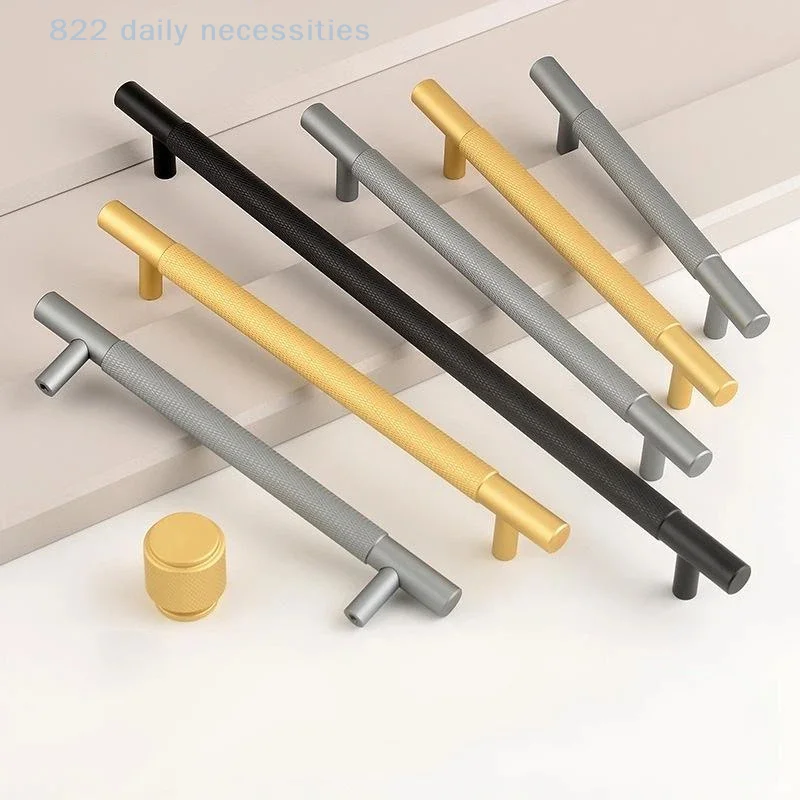 

Nordic Style Gold Copper Black Wardrobe Handles Extended American-Style Aluminum Alloy Drawer Knobs Cabinet Pulls Furniture Hard