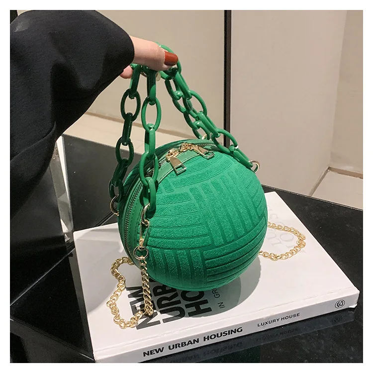 Ladies Spherical Bag Personality Acrylic Handbag And Purse 2023 Fashion New Shoulder Messenger Bag Korean Round Bag Women\'s Bag