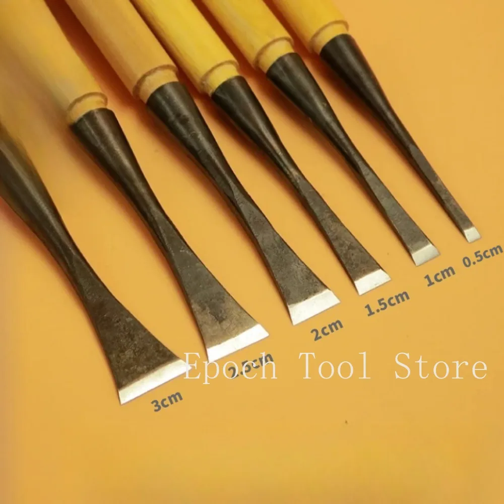 1 conjunto 0.5-3cm tamanho carpintaria escultura faca redonda plana círculo escavar buraco colher faca cinzel mão facas de escultura em madeira ferramentas de carpinteiro