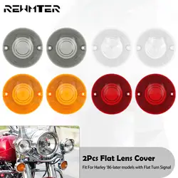 Motorcycle Turn Siganl Lamp Indicator Lens Light Cover Smoke/Clear/Red/Orange 2PCS For Harley Softail Touring Road King FLTR FLH