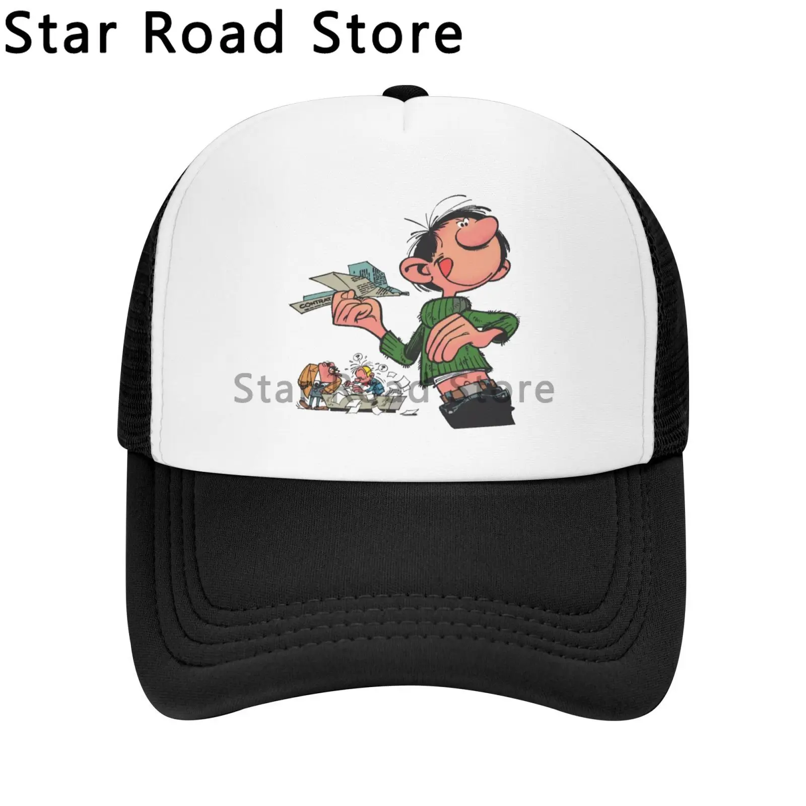 Cartoon Gaston Lagaffe in Car Gomer Goof Men Women Baseball Cap Distressed Denim Caps Hat Outdoor Activities Gift Sun Cap