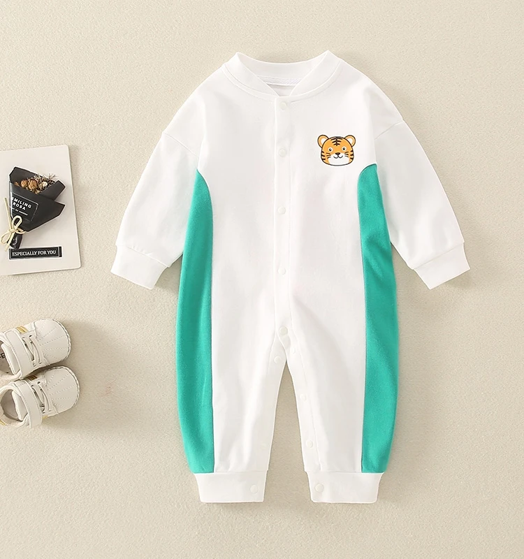 

Newborn Baby Spring Autumn Long Sve Onesie Cute Cartoon Tiger Outfit Baby Clothes Commute Sle Single Button Closure