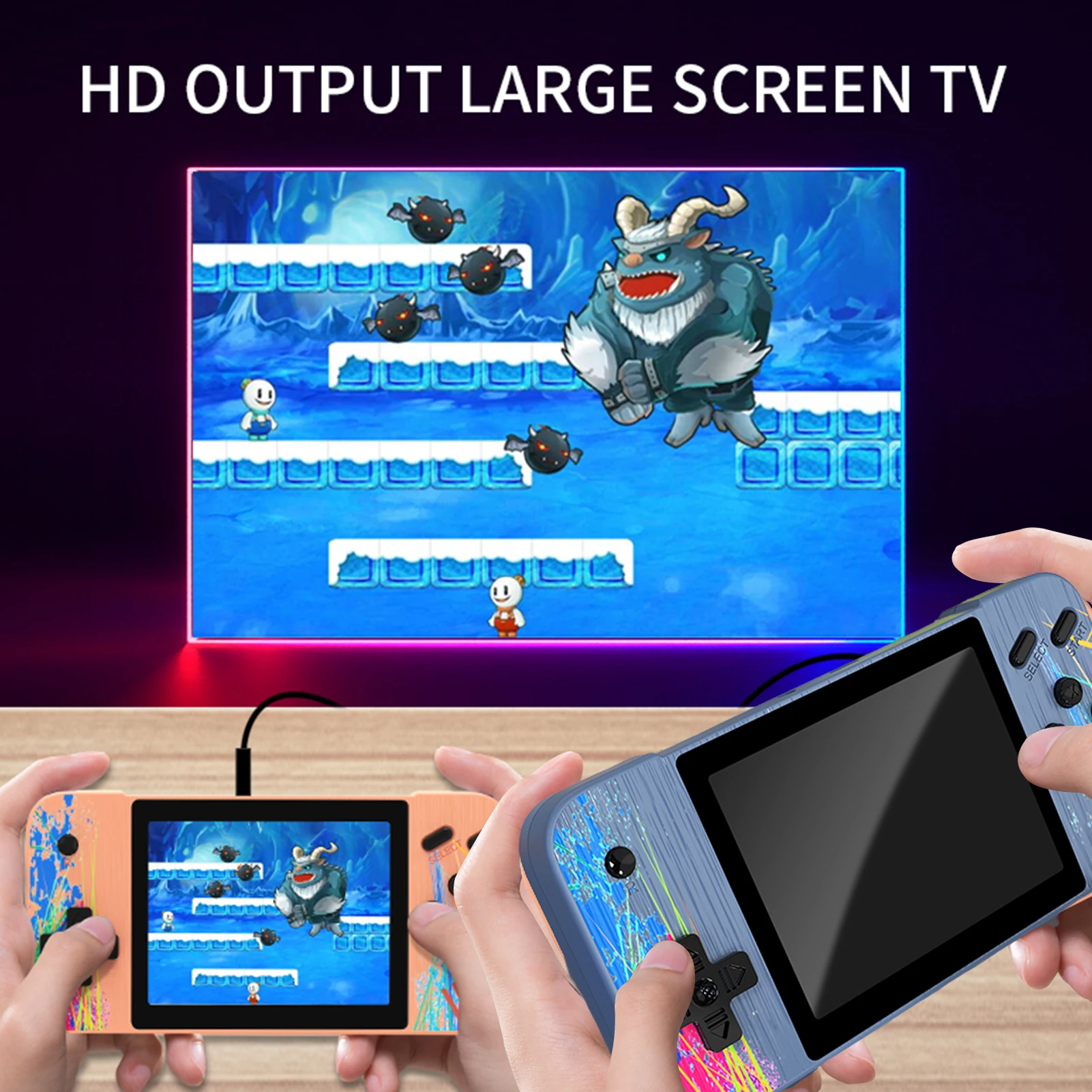 Retro Portable Mini Handheld Video Game Player TV Pocket Game Console AV Out 3.5 Inch Single Double Classic Games Console