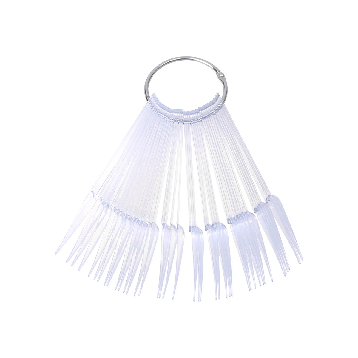 2 juegos de puntas de exhibición de uñas, plantillas de práctica transparentes con forma de abanico, placas de colores duraderas para esmalte de uñas, palos de 40 piezas cada juego