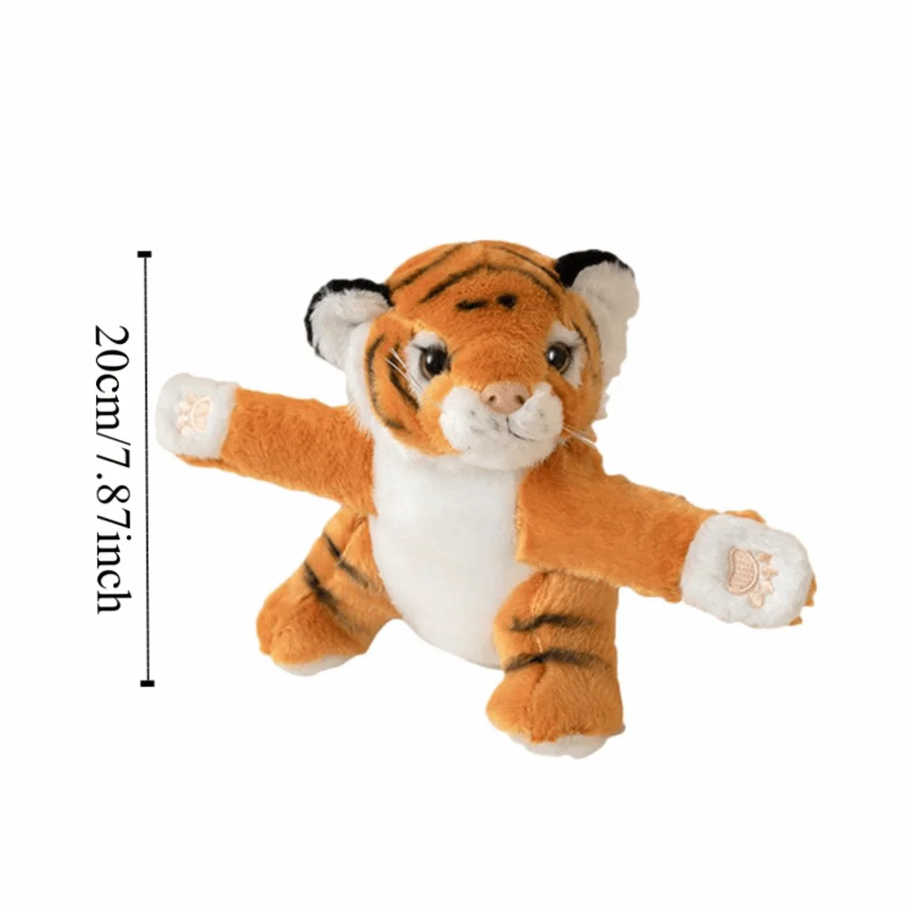 Floresta animal tapa pulseira coala tigre pulseira abraço tapa snap envoltório coelho leopardo kawaii pelúcia mão anel crianças brinquedos