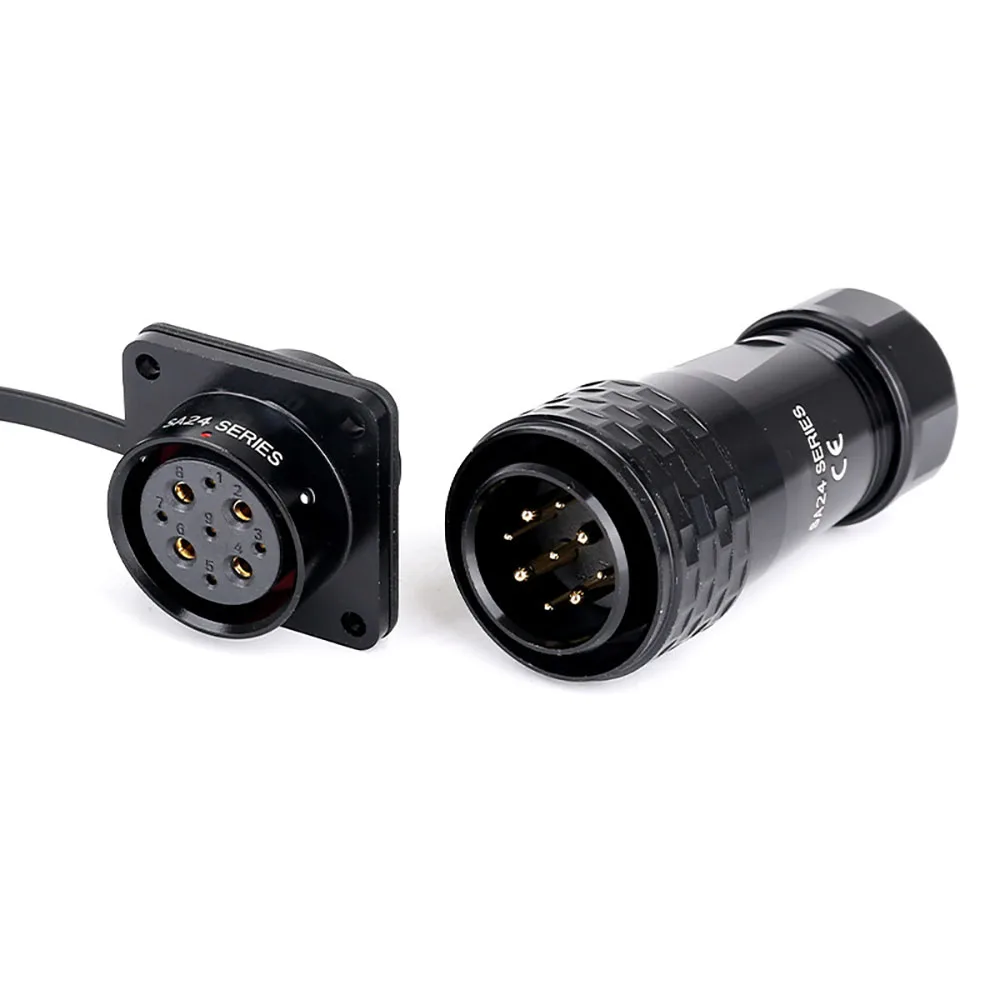 For WEIPU SA24 SA2410 P SA2413 S 2 3 4 9 10 12 19 12B pin IP67 Waterproof M24 Connector Power Signal Adapter Aviation Plug