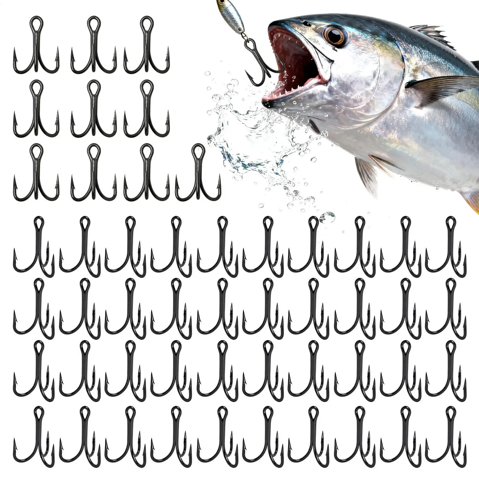 

Treble Hooks Stainless Steel Heavy Duty Jig 50piece Catfish Hooks For Saltwater Catfish Freshwater Bass Trout Alligator River