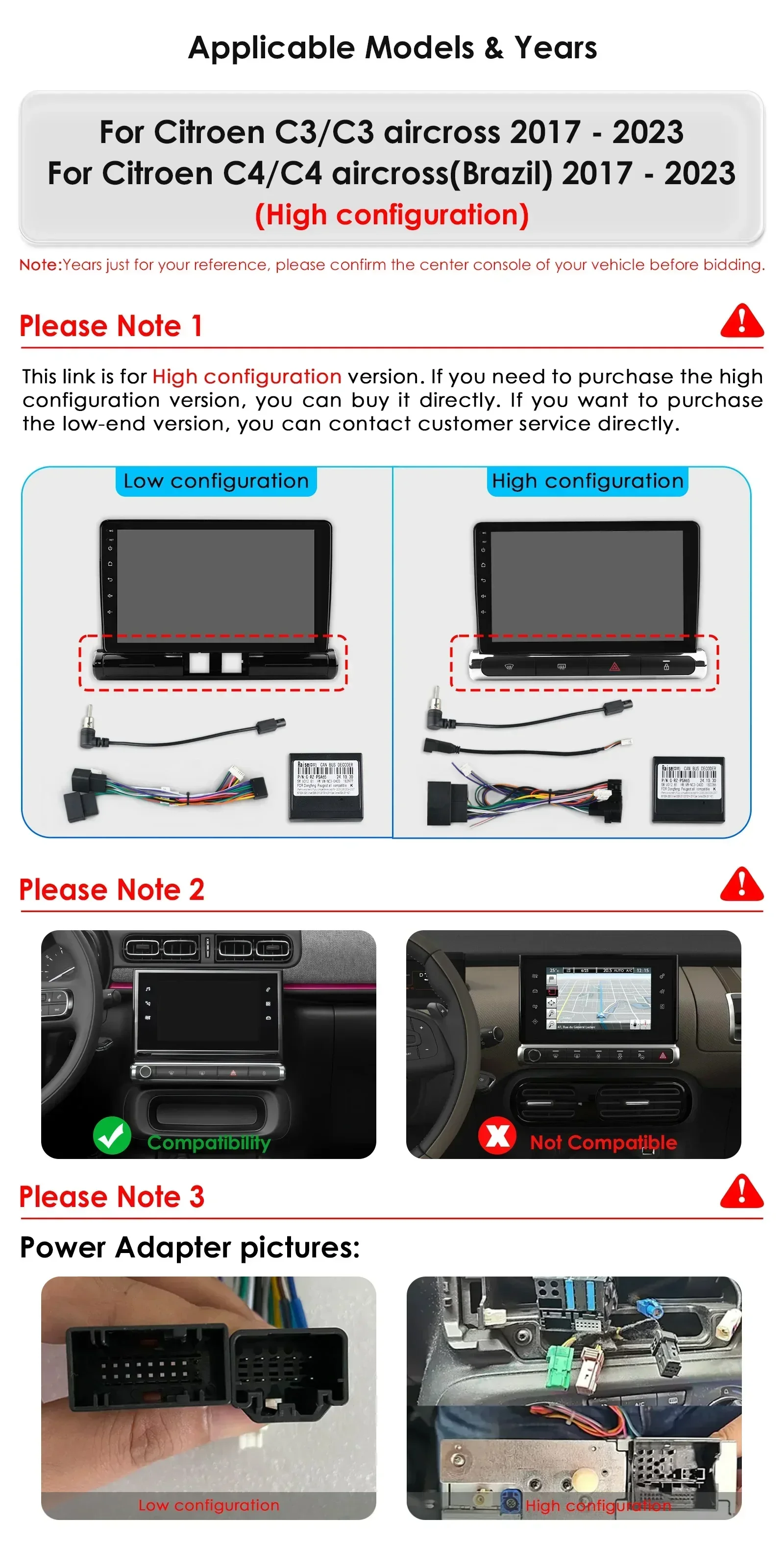 2Din 9 Inch Car Multimedia Player GPS Navigation for Citroen C3/C3 Aircross C4/C4 Aircross(Brazil)2017-2023 (High Configuration)