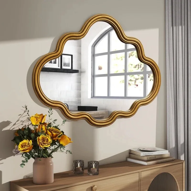 Modern minimalist style art cloud special-shaped decorative entrance wall mirror women's dressing mirror bathroom mirror