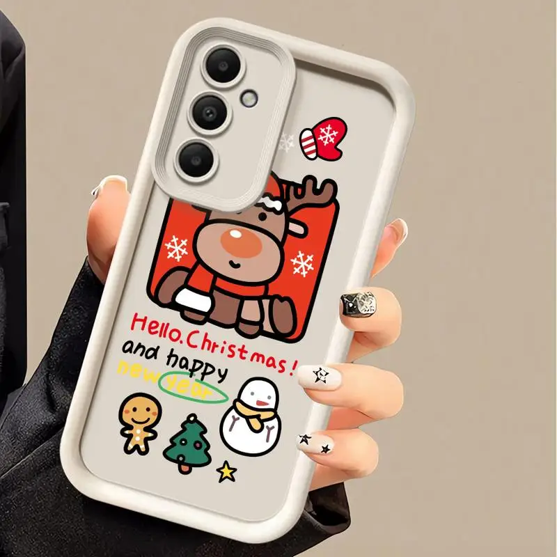 الشتاء عيد ميلاد سعيد قضية الهاتف لسامسونج غالاكسي A22 A23 A24 A12 A13 A14 A32 A33 A34 4G 5G لينة لينة سيليكون كوبا