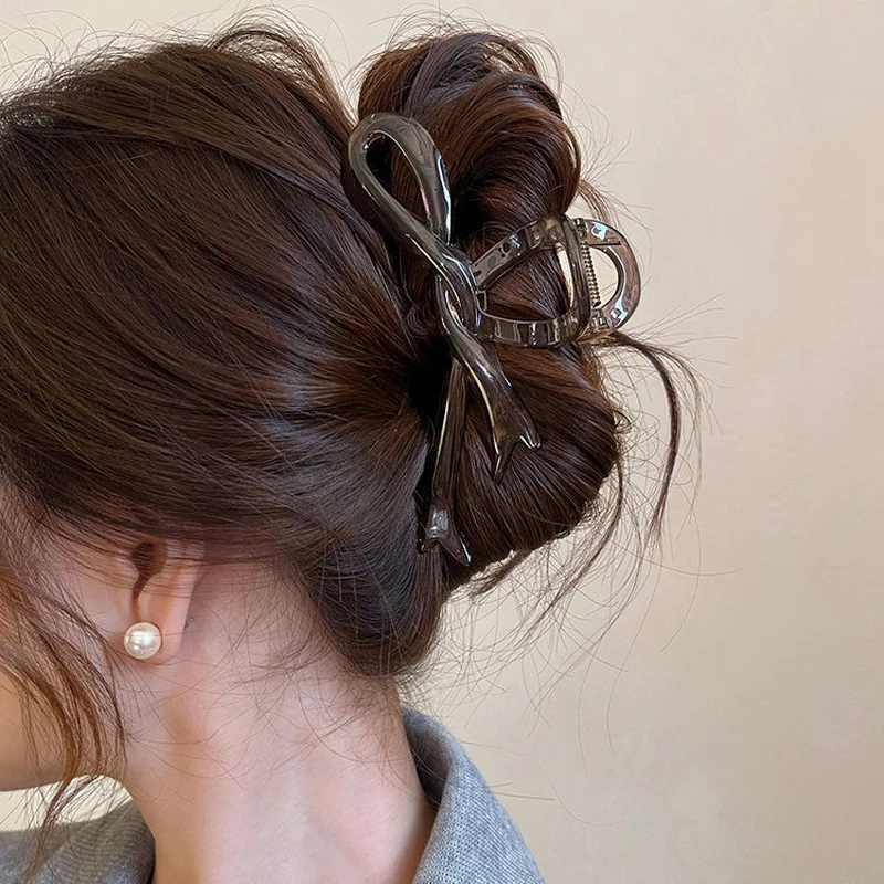 1 Stück Damen-Haarklammern, koreanisches einfaches Band, Schleife, süße große Haarklammern, lässig, modisch, vielseitig, Haarschmuck für Mädchen
