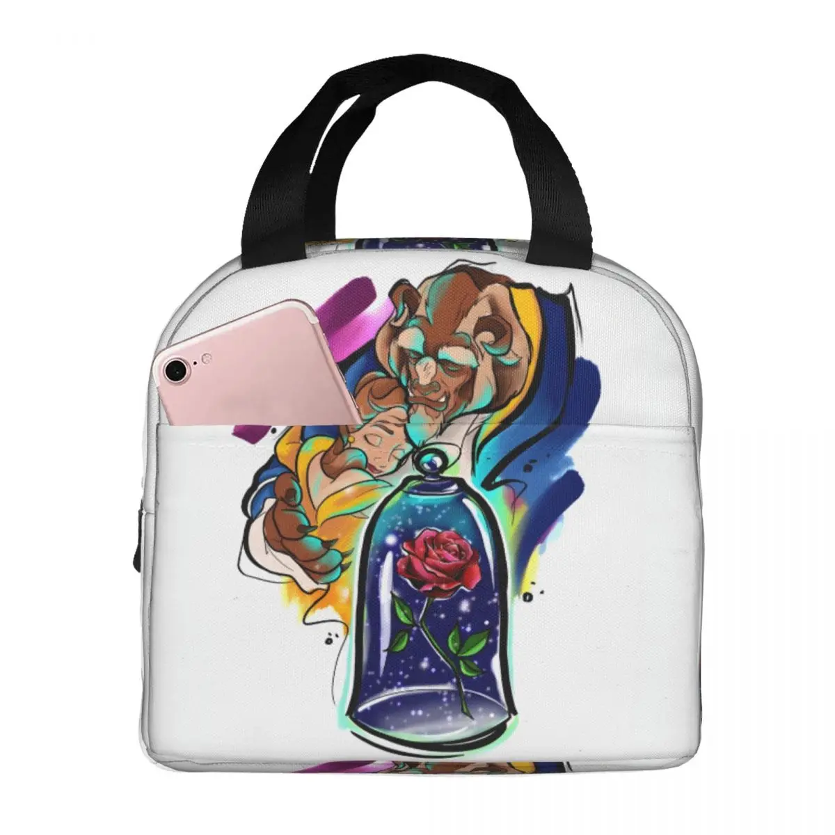 Children's School Animation Multifunction Unique Disney Beauty and the Beast Lunch Bag For Boy Girl Lunch Food Box