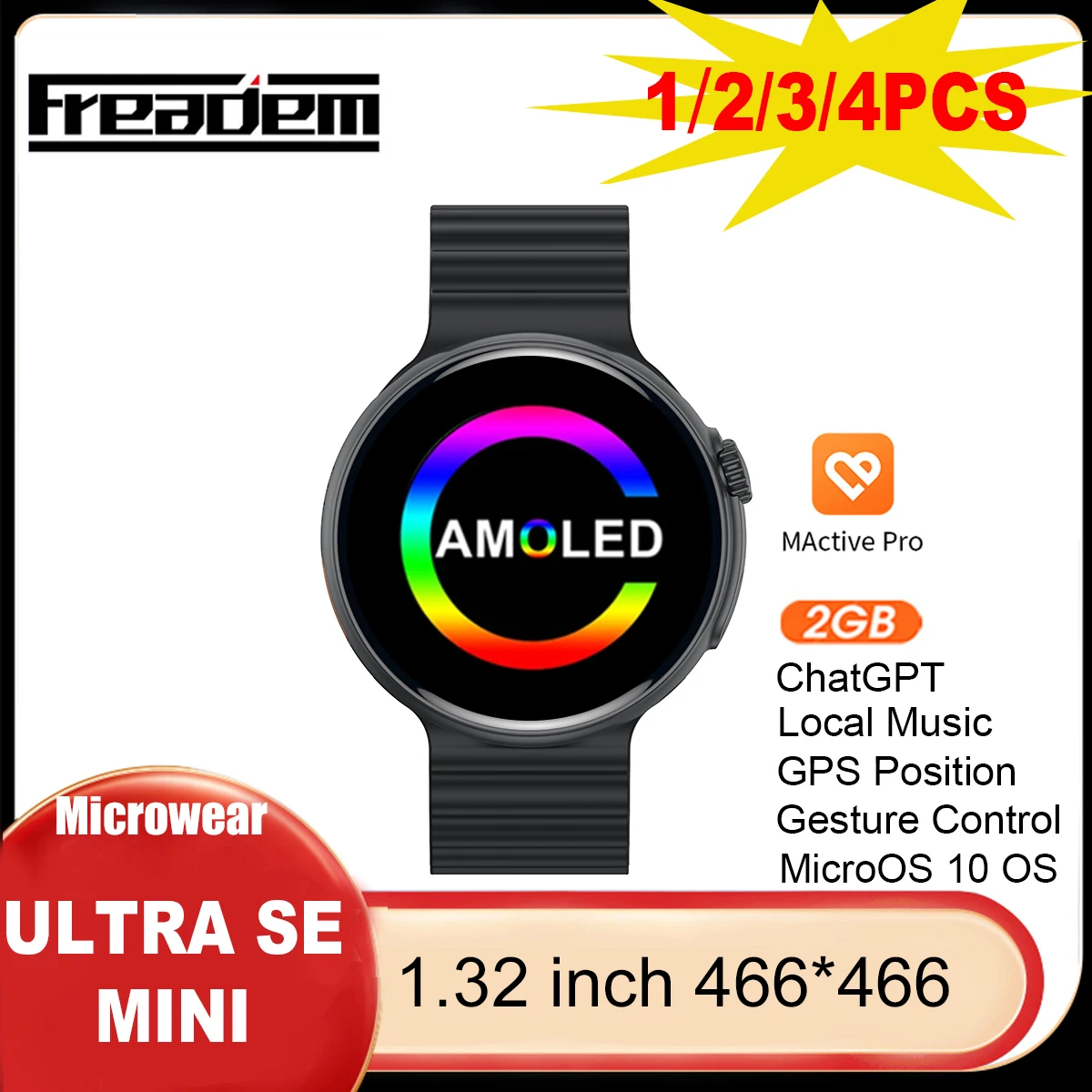 

41mm Amoled Screen Ultra SE Mini Smart Watch for Women 2GB BT Calll Compass Gesture Microwear Ultra Pro Mini Smart Watch 2024